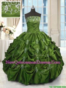 New Style Sleeveless Beading and Appliques and Embroidery and Pick Ups Lace Up Quinceanera Dresses