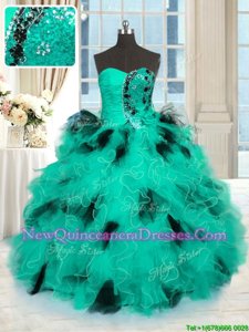 Fashion Sleeveless Beading and Ruffles Lace Up Sweet 16 Dresses