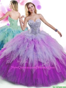 Discount Floor Length Multi-color Quinceanera Dress Sweetheart Sleeveless Lace Up