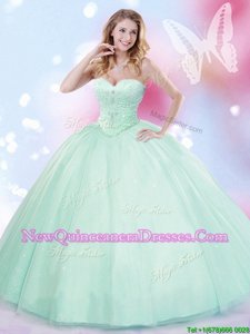 Exceptional Apple Green Sweetheart Lace Up Beading Quinceanera Dress Sleeveless