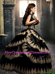 Discount Sweetheart Sleeveless Taffeta 15 Quinceanera Dress Appliques and Ruffled Layers Lace Up