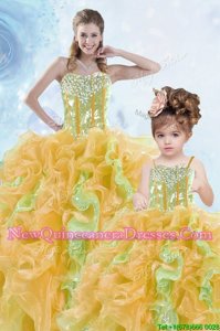 Sequins Ball Gowns Quinceanera Gowns Multi-color Sweetheart Organza Sleeveless Floor Length Lace Up