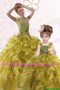 Super Sleeveless Beading and Ruffles Lace Up Sweet 16 Dresses