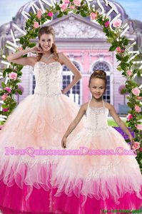 Top Selling Multi-color Sweetheart Lace Up Beading 15th Birthday Dress Sleeveless