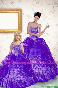 Latest Pick Ups Floor Length Ball Gowns Sleeveless Purple Sweet 16 Dresses Side Zipper