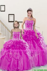 Affordable Sleeveless Beading and Pick Ups Lace Up Sweet 16 Quinceanera Dress