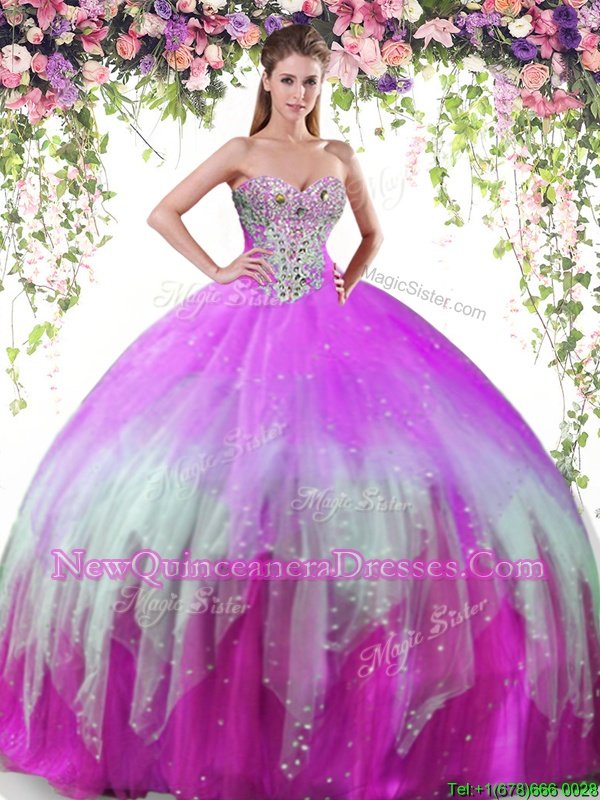 Floor Length Multi-color Quinceanera Gowns Sweetheart Sleeveless Lace Up