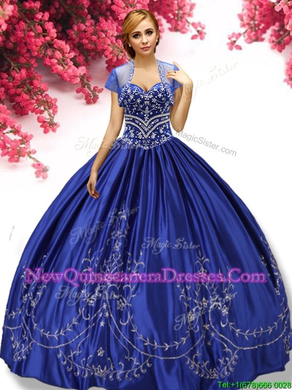 Sumptuous Sweetheart Sleeveless Taffeta Sweet 16 Dresses Embroidery Lace Up