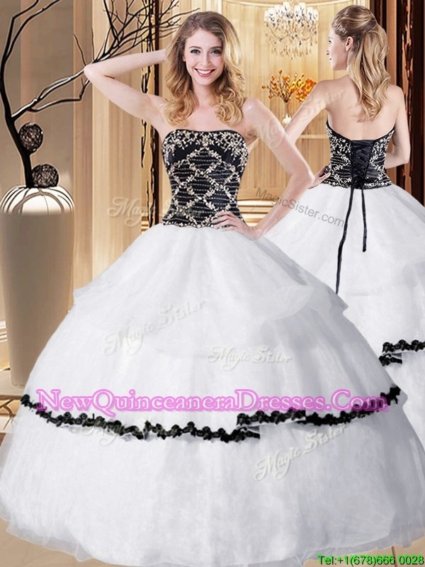 Sleeveless Lace Up Floor Length Beading Sweet 16 Dresses